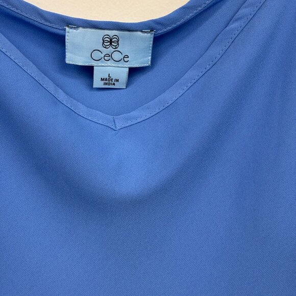 CeCe – Blue Floral Blouse with Matching Tank | Size L - Picture 9 of 11